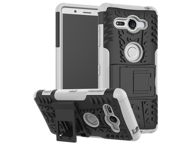 Чехол Yotrix Shockproof case для Sony Xperia XZ2 compact (белый, пластиковый)