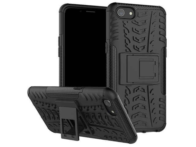 Чехол Yotrix Shockproof case для OPPO A83 (черный, пластиковый)