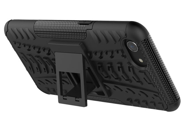 Чехол Yotrix Shockproof case для OPPO A83 (черный, пластиковый)