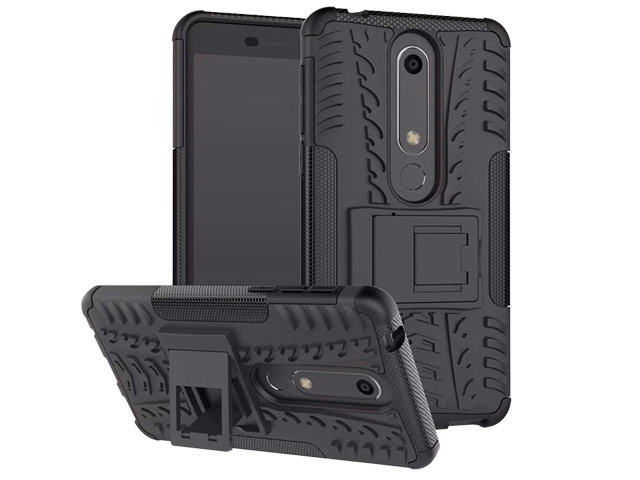 Чехол Yotrix Shockproof case для Nokia 6 2018 (черный, пластиковый)