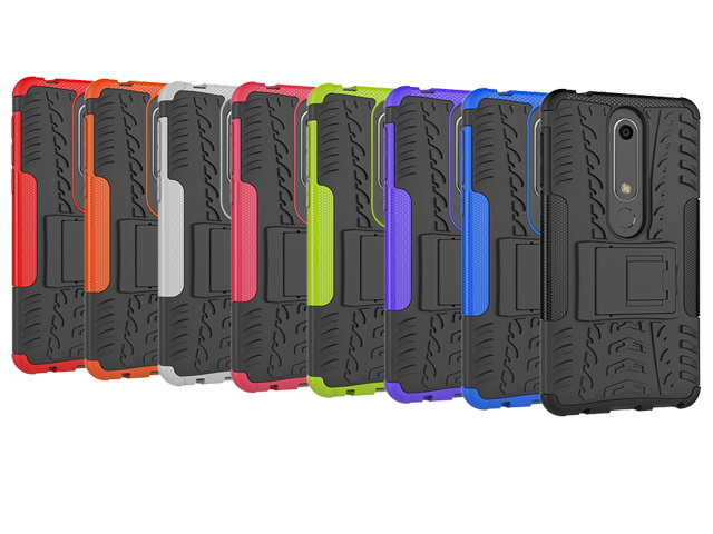 Чехол Yotrix Shockproof case для Nokia 6 2018 (фиолетовый, пластиковый)