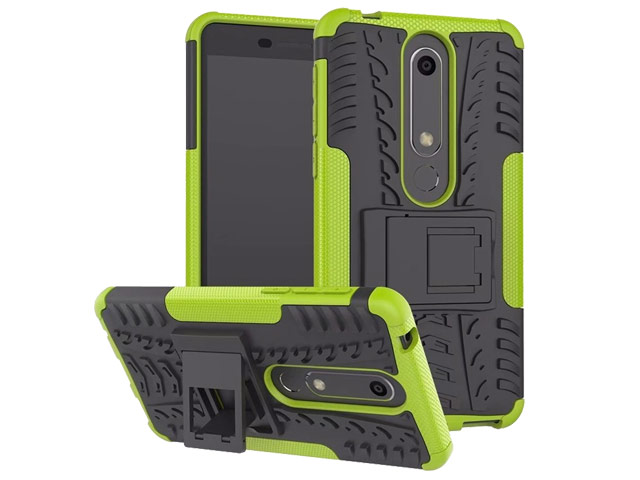 Чехол Yotrix Shockproof case для Nokia 6 2018 (зеленый, пластиковый)