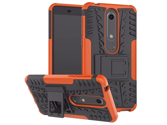 Чехол Yotrix Shockproof case для Nokia 6 2018 (оранжевый, пластиковый)
