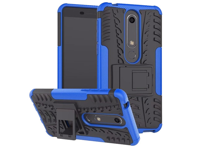 Чехол Yotrix Shockproof case для Nokia 6 2018 (синий, пластиковый)