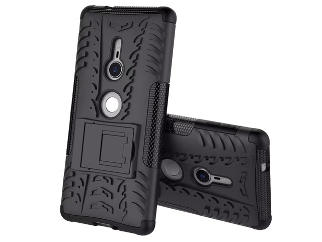 Чехол Yotrix Shockproof case для Sony Xperia XZ2 (черный, пластиковый)