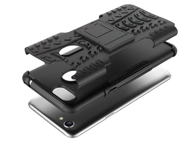 Чехол Yotrix Shockproof case для OPPO F5 (черный, пластиковый)