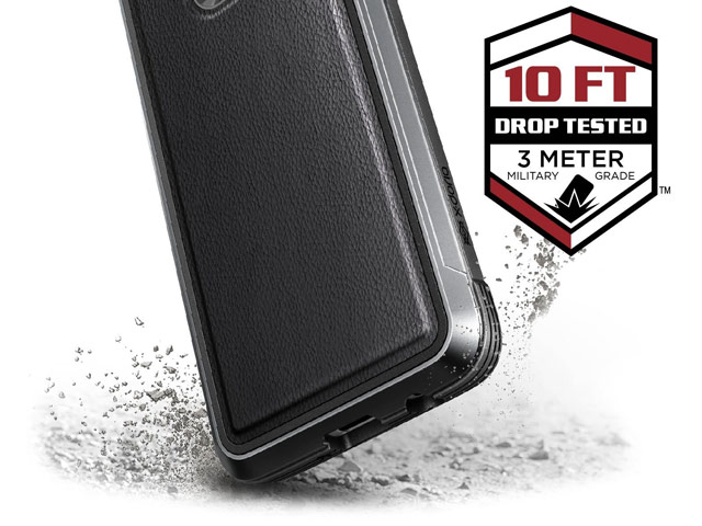 Чехол X-doria Defense Lux для Samsung Galaxy S9 (Black Leather, маталлический)