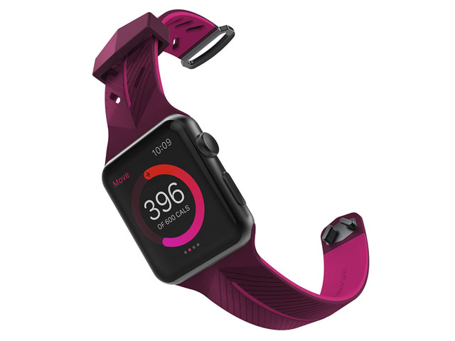 Ремешок для часов X-Doria Action Band для Apple Watch (38 мм, фиолетовый/розовый, силиконовый)