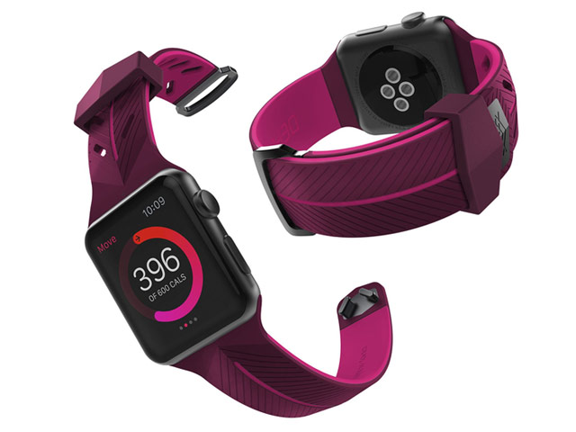 Ремешок для часов X-Doria Action Band для Apple Watch (38 мм, фиолетовый/розовый, силиконовый)
