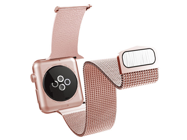 Ремешок для часов X-Doria Hybrid Mesh Band для Apple Watch (38 мм, розово-золотистый, стальной)