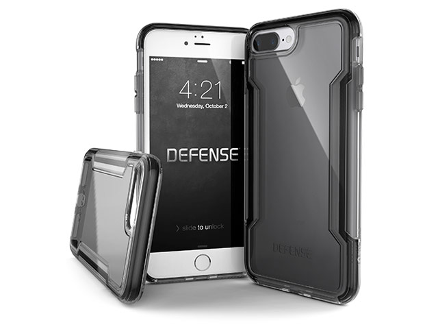 Чехол X-doria Defense Clear для Apple iPhone 8 plus (черный, пластиковый)