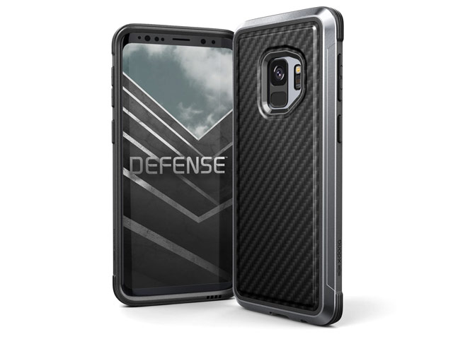 Чехол X-doria Defense Lux для Samsung Galaxy S9 (Black Carbon, маталлический)