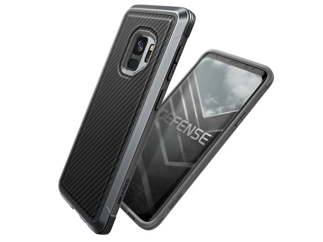 Чехол X-doria Defense Lux для Samsung Galaxy S9 (Black Carbon, маталлический)