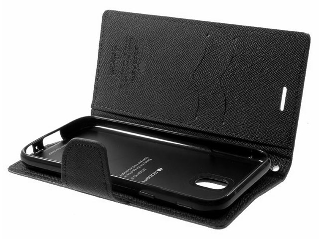 Чехол Mercury Goospery Fancy Diary Case для Samsung Galaxy J7 2017 J730 (черный, винилискожа)