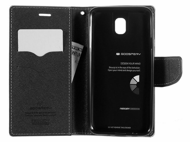 Чехол Mercury Goospery Fancy Diary Case для Samsung Galaxy J7 2017 J730 (черный, винилискожа)