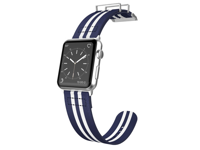 Ремешок для часов X-Doria Field Band для Apple Watch (38 мм, белый/синий, матерчатый)