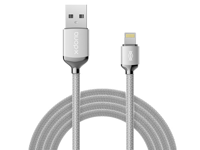 USB-кабель X-Doria Fierce Cable (Lightning, серебристый, 1 м, MFi)