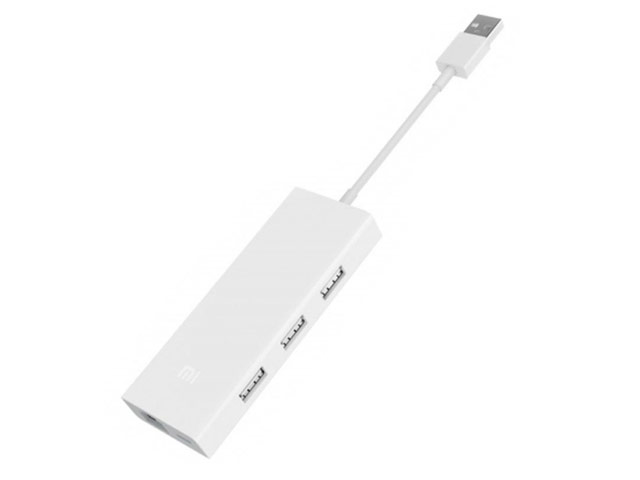 USB-хаб Xiaomi Mi USB 3.0 Hub универсальный (белый, 3 x USB, Ethernet-порт, белый, microUSB-порт)