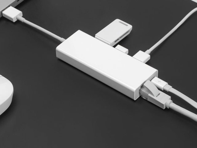 USB-хаб Xiaomi Mi USB 3.0 Hub универсальный (белый, 3 x USB, Ethernet-порт, белый, microUSB-порт)