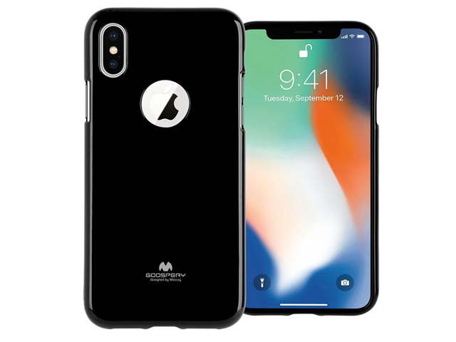 Чехол Mercury Goospery Jelly Case Hole для Apple iPhone X (черный, гелевый)