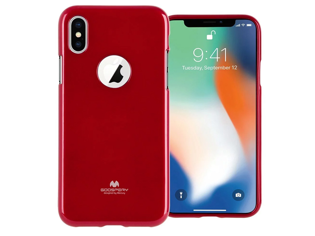 Чехол Mercury Goospery Jelly Case Hole для Apple iPhone X (красный, гелевый)