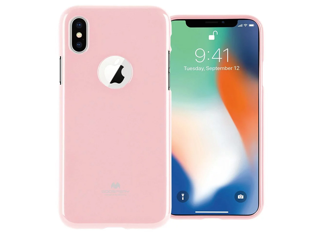 Чехол Mercury Goospery Jelly Case Hole для Apple iPhone X (розовый, гелевый)