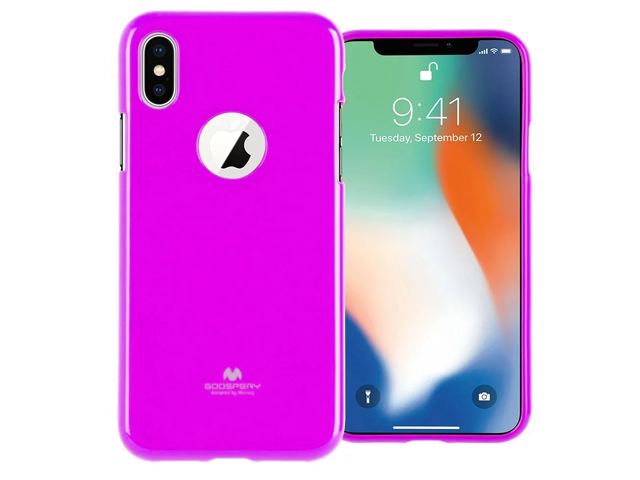 Чехол Mercury Goospery Jelly Case Hole для Apple iPhone X (малиновый, гелевый)