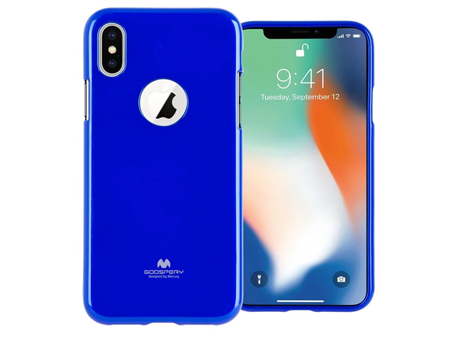 Чехол Mercury Goospery Jelly Case Hole для Apple iPhone X (синий, гелевый)