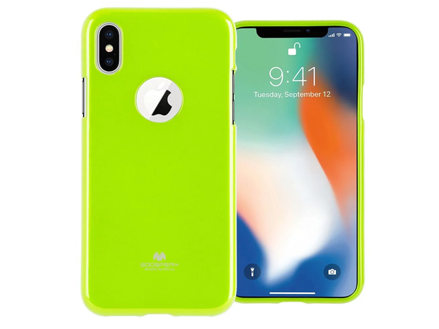 Чехол Mercury Goospery Jelly Case Hole для Apple iPhone X (зеленый, гелевый)