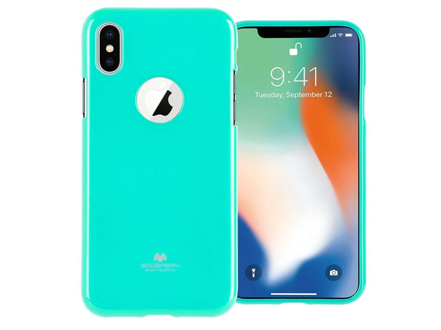 Чехол Mercury Goospery Jelly Case Hole для Apple iPhone X (бирюзовый, гелевый)