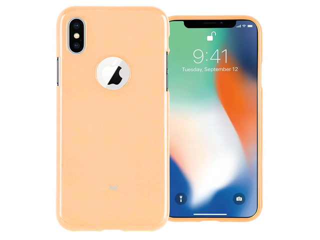 Чехол Mercury Goospery Jelly Case Hole для Apple iPhone X (золотистый, гелевый)