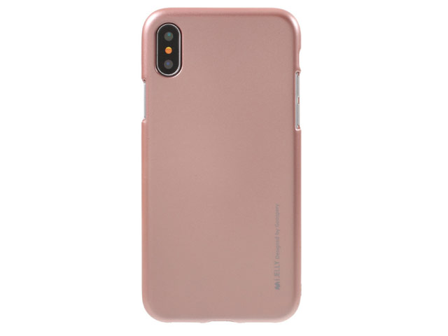 Чехол Mercury Goospery i-Jelly Case для Apple iPhone X (розово-золотистый, гелевый)