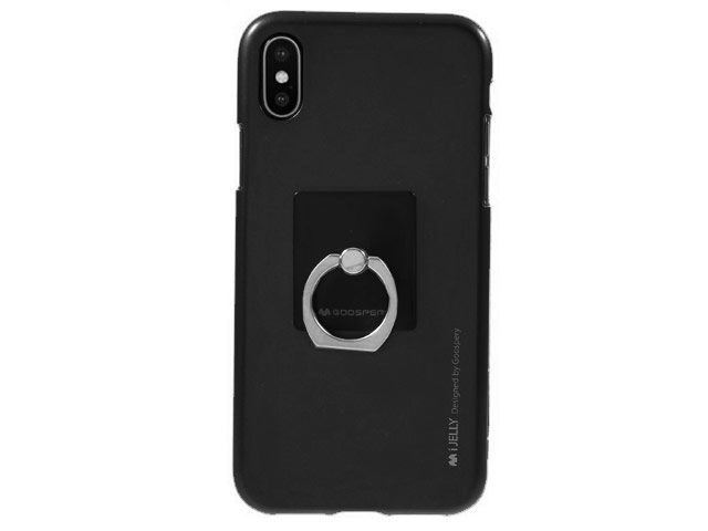 Чехол Mercury Goospery i-Jelly Ring Case для Apple iPhone X (черный, гелевый)