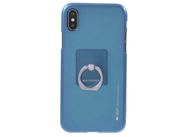 Чехол Mercury Goospery i-Jelly Ring Case для Apple iPhone X (голубой, гелевый)