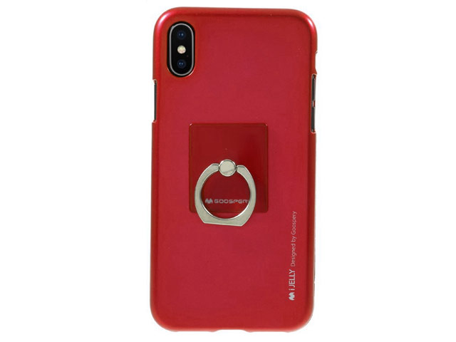 Чехол Mercury Goospery i-Jelly Ring Case для Apple iPhone X (красный, гелевый)