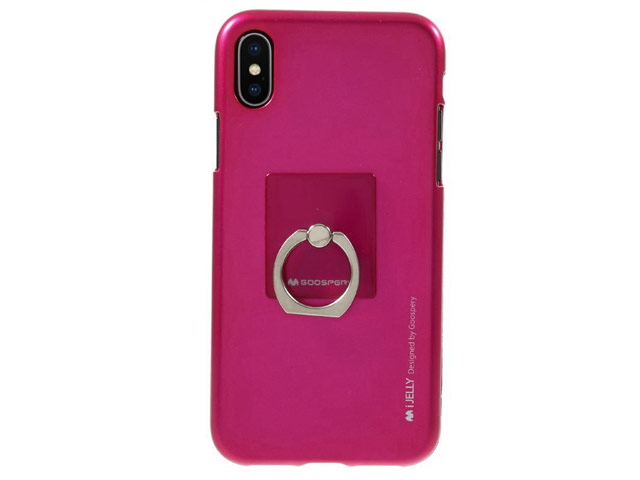 Чехол Mercury Goospery i-Jelly Ring Case для Apple iPhone X (малиновый, гелевый)