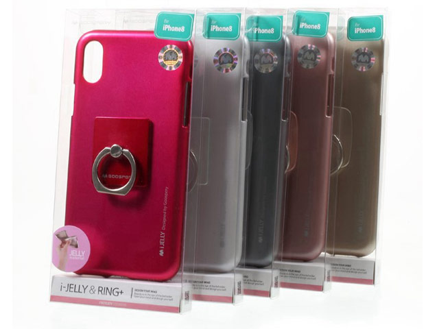 Чехол Mercury Goospery i-Jelly Ring Case для Apple iPhone X (малиновый, гелевый)