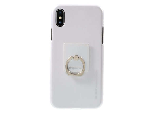 Чехол Mercury Goospery i-Jelly Ring Case для Apple iPhone X (серебристый, гелевый)