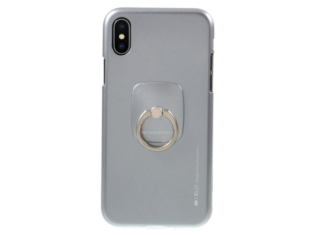 Чехол Mercury Goospery i-Jelly Ring Case для Apple iPhone X (серый, гелевый)