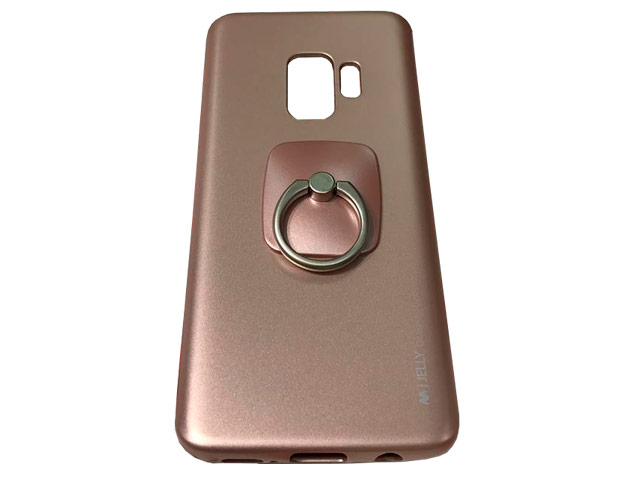 Чехол Mercury Goospery i-Jelly Ring Case для Samsung Galaxy S9 (розово-золотистый, гелевый)