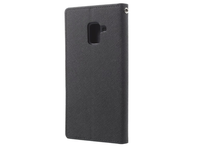 Чехол Mercury Goospery Fancy Diary Case для Samsung Galaxy A8 2018 (черный/коричневый, винилискожа)