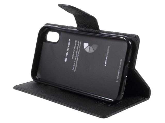 Чехол Mercury Goospery Fancy Diary Case для Apple iPhone X (черный, винилискожа)