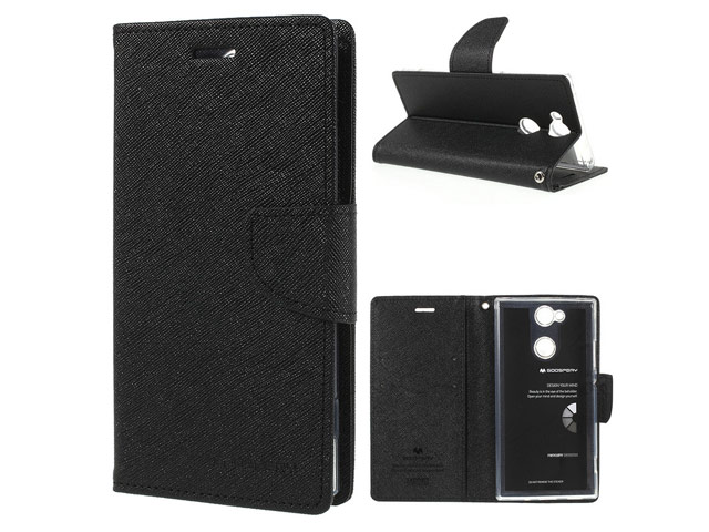 Чехол Mercury Goospery Fancy Diary Case для Sony Xperia XA2 (черный, винилискожа)