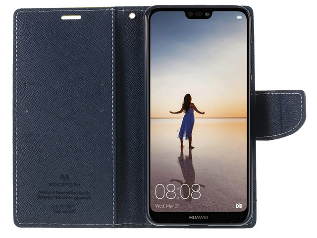 Чехол Mercury Goospery Fancy Diary Case для Huawei P20 lite (черный/коричневый, винилискожа)