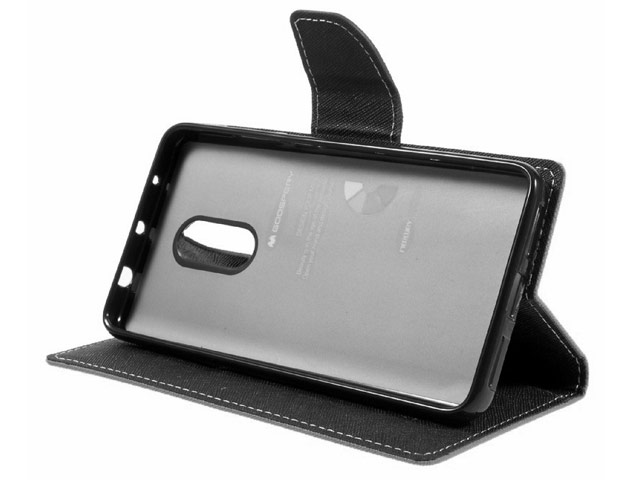 Чехол Mercury Goospery Fancy Diary Case для Xiaomi Redmi 5 (черный/коричневый, винилискожа)