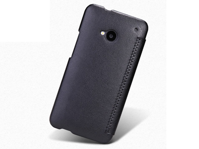 Чехол Nillkin Side leather case для HTC One 801e (HTC M7) (черный, кожанный)