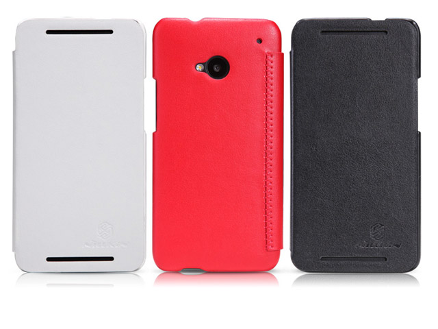 Чехол Nillkin Side leather case для HTC One 801e (HTC M7) (черный, кожанный)