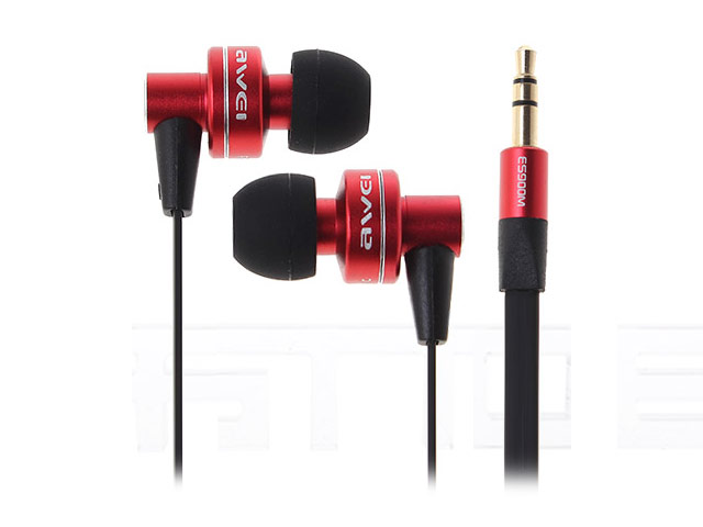 Наушники Awei Premium (с микрофоном) (16-24000 Гц, 10 мм) (красные)