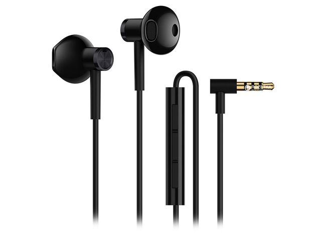 Наушники Xiaomi Mi Dual Driver Earphones универсальные (черные, пульт/микрофон, 20-40000 Гц)