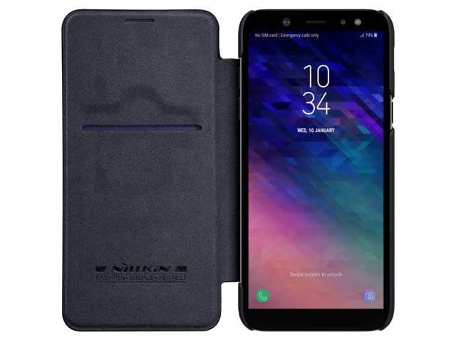 Чехол Nillkin Qin leather case для Samsung Galaxy A6 2018 (черный, кожаный)